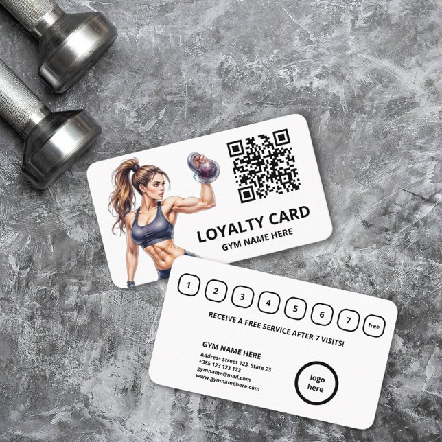 Moderne Gym Loyalty Card Treuekarte (Von Creator hochgeladen)