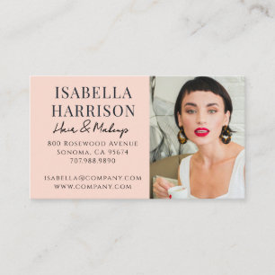 Moderne Haar-Make-up-Foto-Schrift Visitenkarte