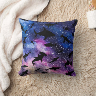 Moderne Hai Gefälle farbenfrohe Galaxie Weltraum Kissen