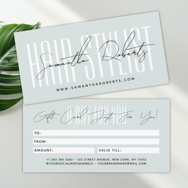 Moderne Hairstylist-Schrift-Typografie-Geschenkkar (Von Creator hochgeladen)