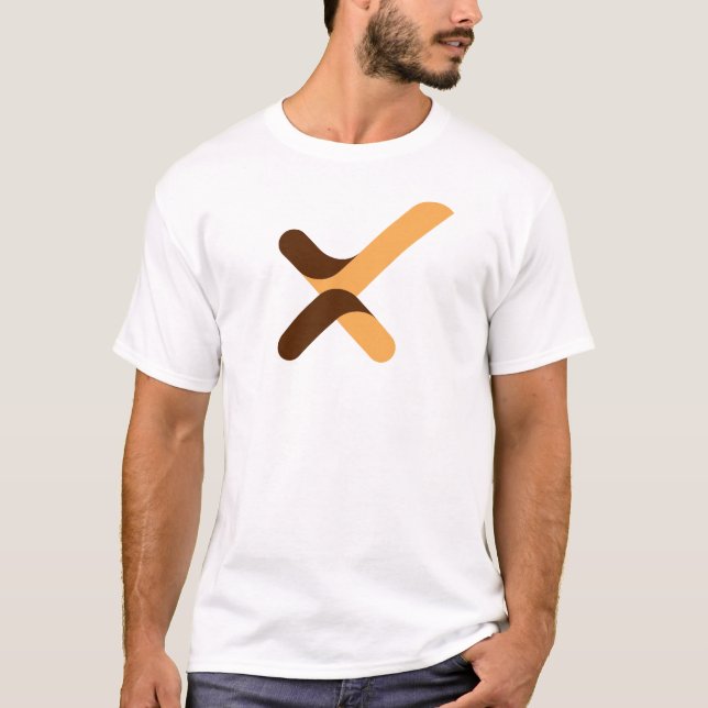 Moderne Häkchen-Buchstabe X-Monogramm T-Shirt (Vorderseite)