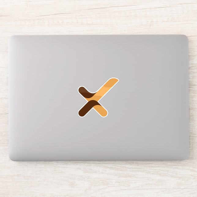 Moderne Häkchen-Letter X-Monogramm Aufkleber (Computer)