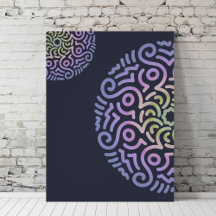Moderne Halb blaue Gradient Mandala Mauer Art