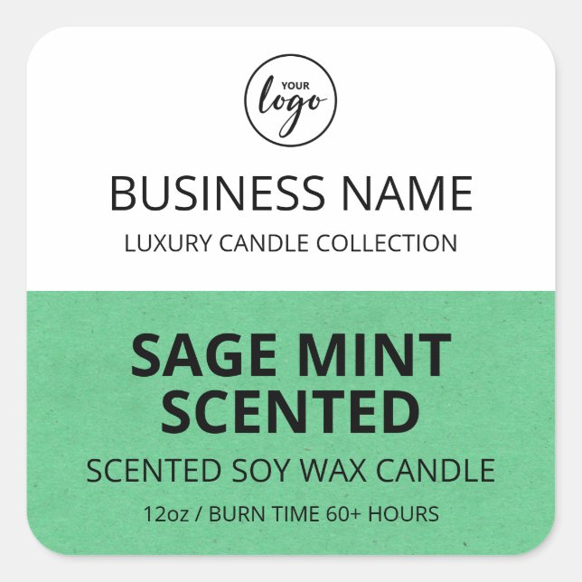 Moderne, halb grüne, weiße Sojenkornsteine Quadratischer Aufkleber (Vorderseite)