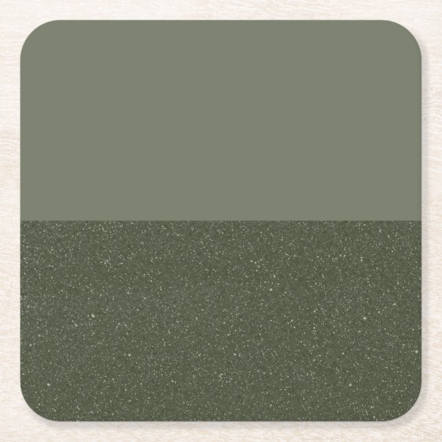 Moderne Halbglitter-Moosgrün - Papieruntersetzer Rechteckiger Pappuntersetzer (Vorderseite)