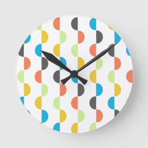 Moderne Halbkreise des mittleren Jahrhunderts Runde Wanduhr