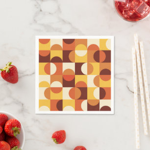 Moderne Halbkreise in Gelb und Orange aus der Mitt Serviette