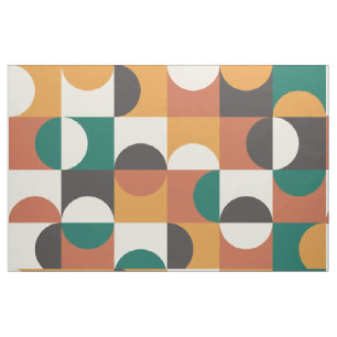 Moderne Halbkreise in Grün und Orange aus der Mitt Stoff