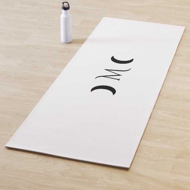 Moderne Halbmonde Schwarz-Weiß-Monogramm Yogamatte (Beispiel)
