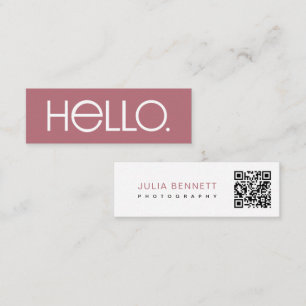 Moderne "Hallo"-Typografie-Design Mini Visitenkarte