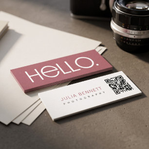 Moderne "Hallo"-Typografie-Design Mini Visitenkarte