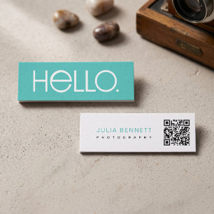 Moderne "Hallo"-Typografie-Design Mini Visitenkarte