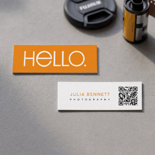 Moderne "Hallo"-Typografie-Design Mini Visitenkarte