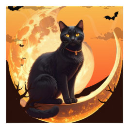 Moderne Halloween Black Cat Fotodruck