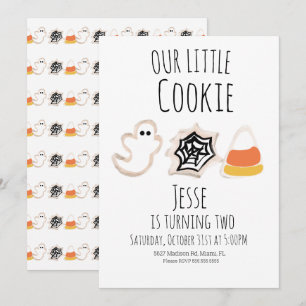 Moderne Halloween Cookie Ghost Spider Geburtstag Einladung