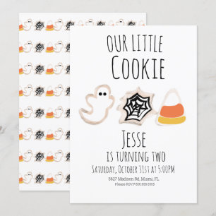 Moderne Halloween Cookie Ghost Spider Geburtstag I Einladung