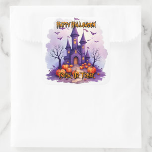 Moderne Halloween Gruselige Süße Kollektion Quadratischer Aufkleber