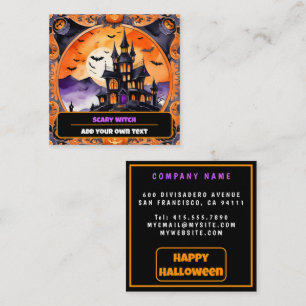 Moderne Halloween-Herbstkollektion mit Kürbis Quadratische Visitenkarte