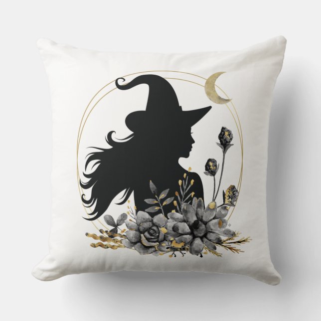 Moderne Halloween Hexe Kissen (Vorderseite)