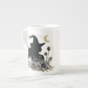 Moderne Halloween Hexe Prozellantasse
