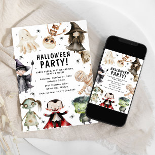 Moderne Halloween-Kinderparty Einladung