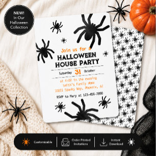 Moderne Halloween-Party-Einladung mit Spinne Einladung