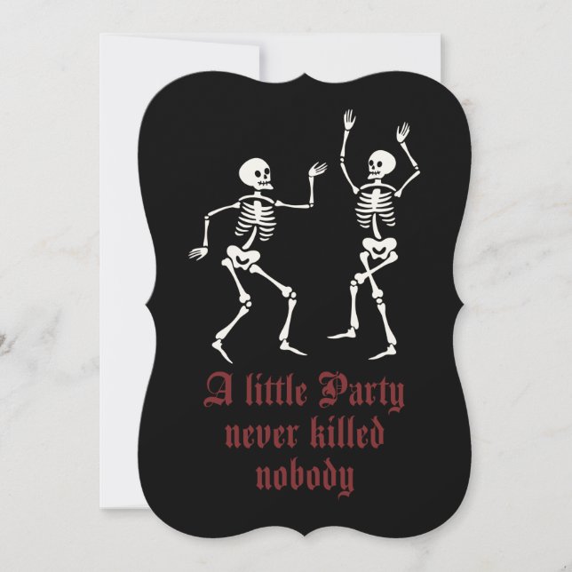 Moderne Halloween-Skelette Einladung (Vorderseite)
