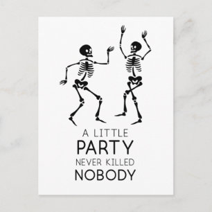 Moderne Halloween-Skelette Postkarte