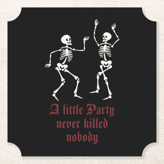 Moderne Halloween-Skelette Untersetzer (Vorderseite)