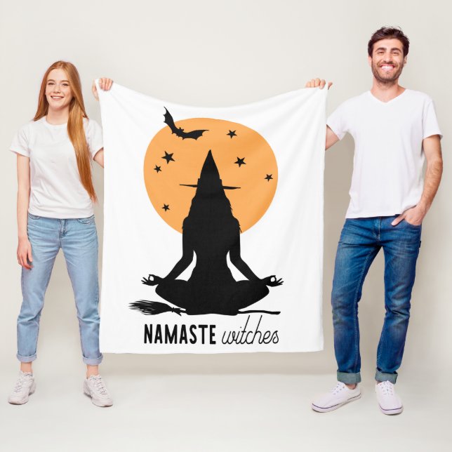 Moderne Halloween-Yoga-Hexe Fleecedecke (Beispiel)