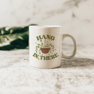 Moderne 'Halte durch' botanische Positivitätszitat Kaffeetasse