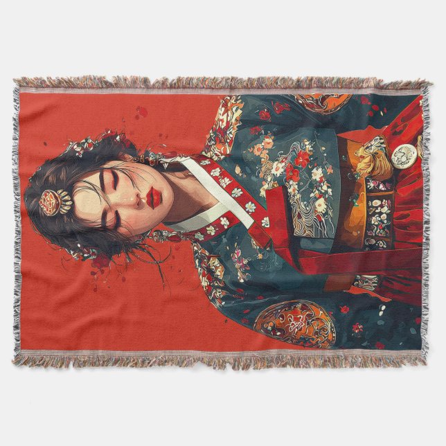 Moderne Hanbok-Porträtdecke Decke (Vorderseite)