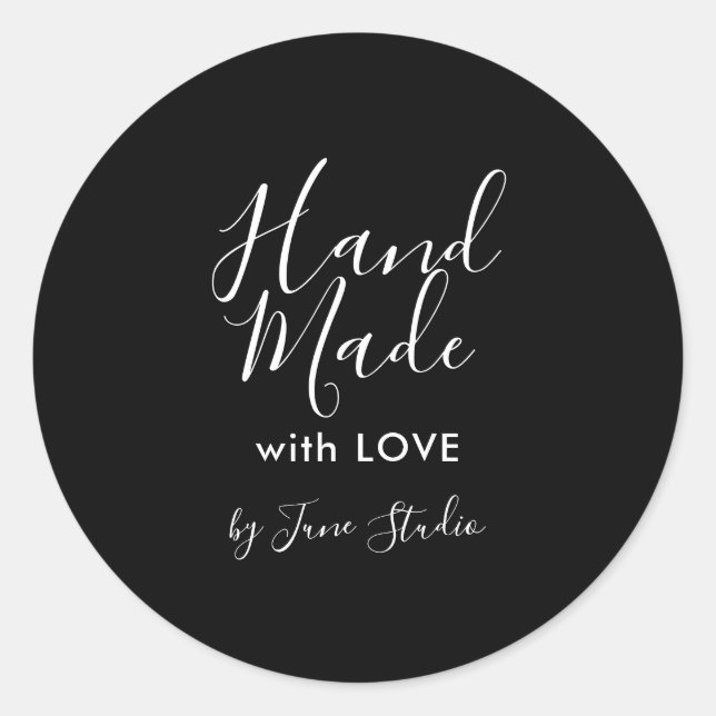 Moderne Handarbeit mit Liebe-Aufkleber Runder Aufkleber (Vorderseite)