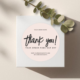 Moderne Handarbeit mit Liebe danke Runder Aufkleber