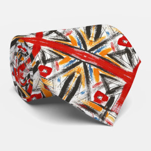 Moderne, handbemalte Abstrakt geometrische Formen Krawatte