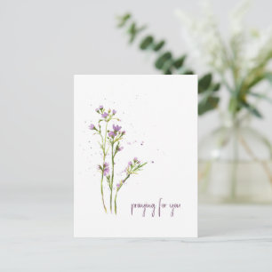 Moderne handbemalte Wildblumen Gebet für Sie Postkarte