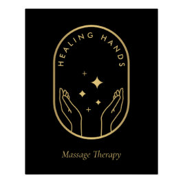 Moderne Hände Massage Gold Logo Download Poster