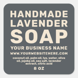 Moderne handgefertigte Lavendel Soap Black Ivory Quadratischer Aufkleber