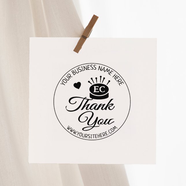 Moderne handgefertigte Nähte Danke Gummistempel (Von Creator hochgeladen)