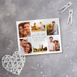 Moderne handgeschriebene 6-Foto-Hochzeit rettet da