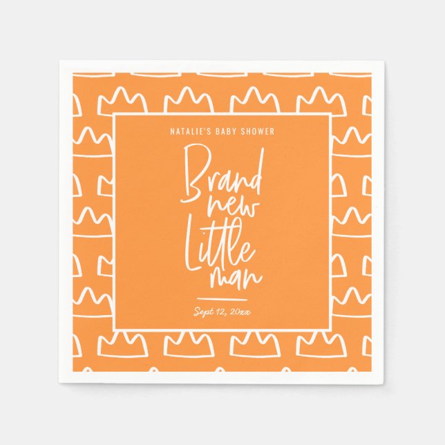 Moderne handgeschriebene Babydusche Serviette (Vorderseite)