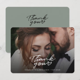 Moderne handgeschriebene Dankeskarten zur Hochzeit Dankeskarte