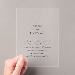 Moderne handgeschriebene elegante Hochzeit Termin Acryleinladungen