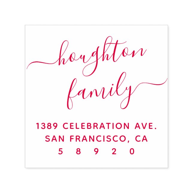 Moderne handgeschriebene Familienname-Rücksendeadr Permastempel (Design)