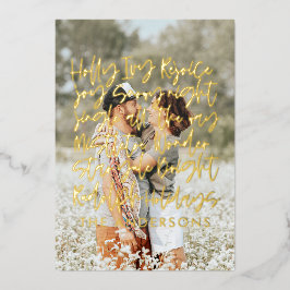 Moderne handgeschriebene Fotokarten Holiday Foto C Folien Feiertagskarte