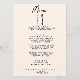 Moderne handgeschriebene, Gezeichnet Retro-Quirky- Menükarte