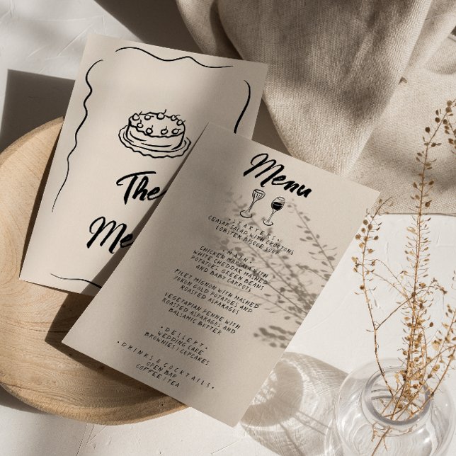 Moderne handgeschriebene, Gezeichnet Retro-Quirky- Menükarte (Von Creator hochgeladen)