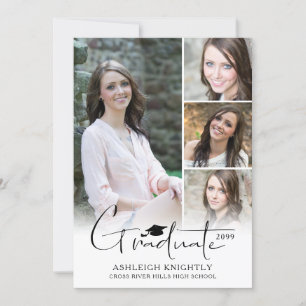 Moderne, handgeschriebene Graduate Cap 5 Fotos Ankündigung