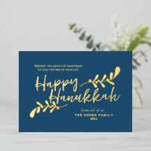 Moderne handgeschriebene Happy 3 Foto-Hanukkah