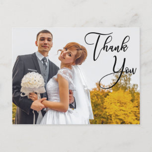 Moderne handgeschriebene Hochzeit 2 Foto Vielen Da Postkarte